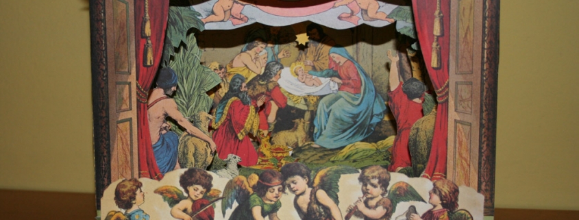 weihnachtliche Papierkrippe von Sepp Grabner