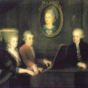 Gemälde: Mozart und Constanze am Klavier