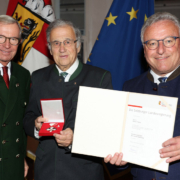 Landeshauptmann Wilfried Haslauer, Peter Freina und Stv. Heinrich Schellhorn